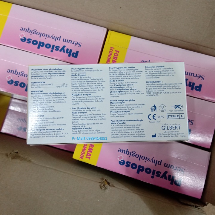 Nước muối sinh lý Pháp Physiodose (Tép Hồng) 40 x 5ml