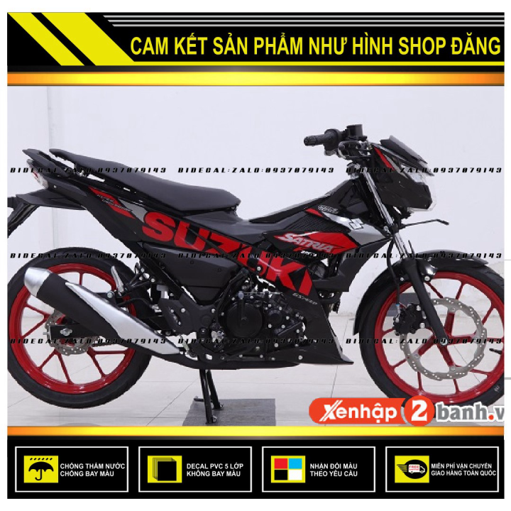 Tem rời satria fi chế mẫu 2020 đỏ đen