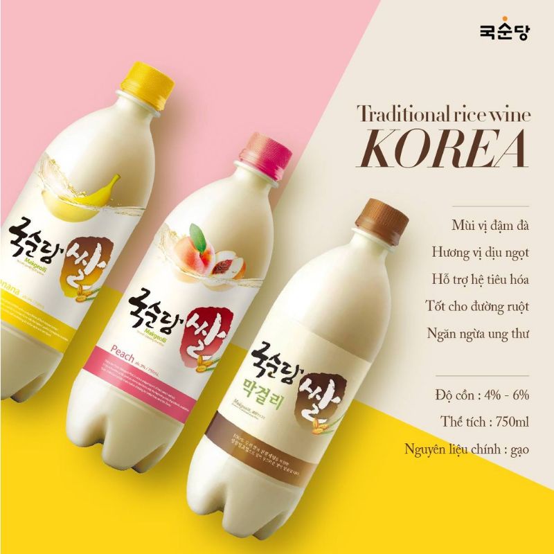 Nước Gạo Makgeolli Hàn Quốc (đủ vị)