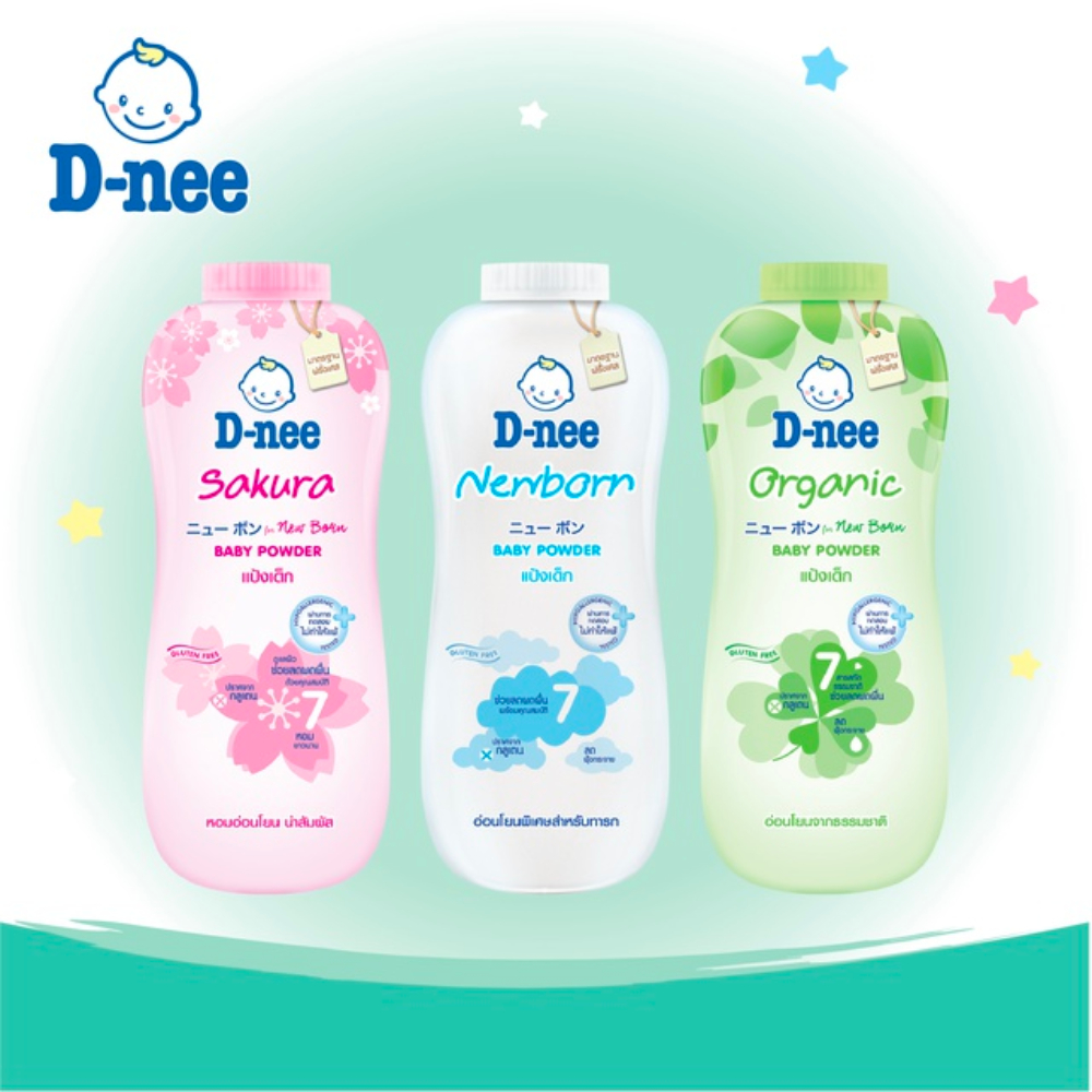 Phấn Thơm cho bé Phấn Rôm Em Bé Sơ Sinh Organic Dnee Thái Lan 350g