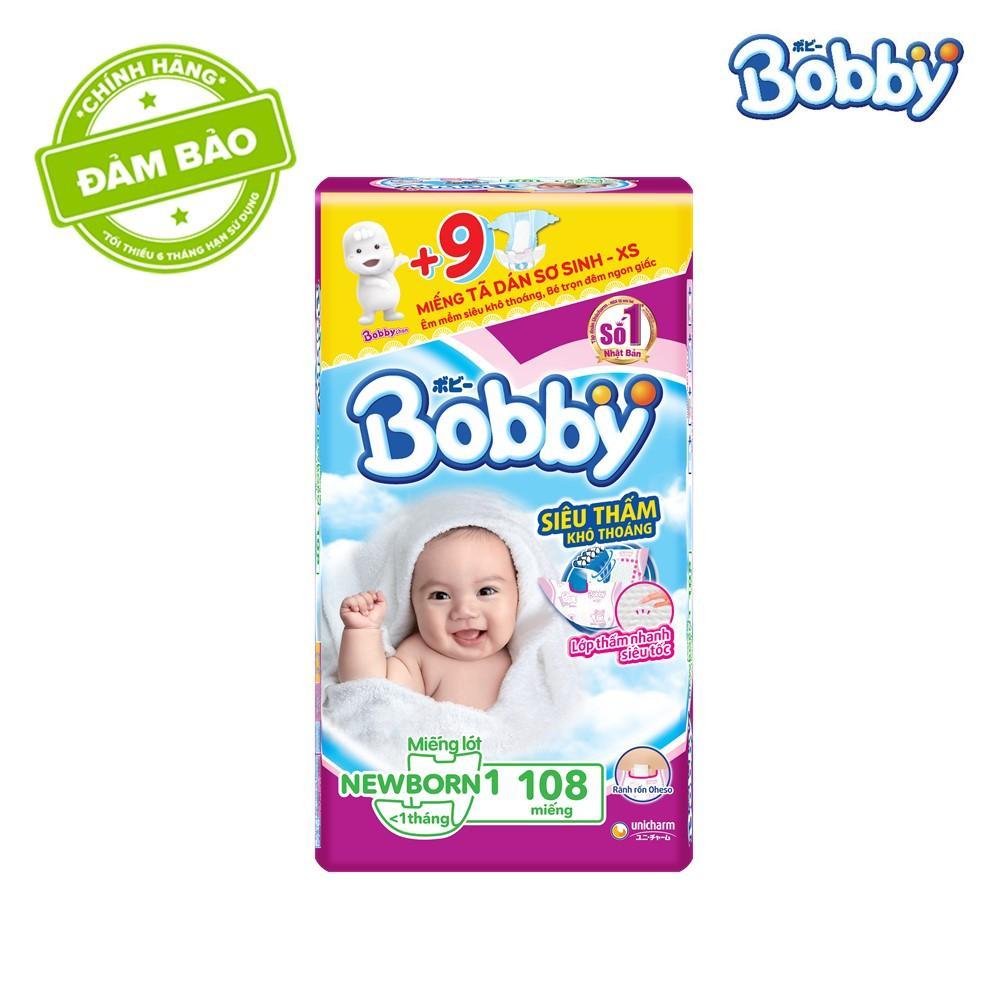 Tã Dán Bobby Newborn 1 Mẫu Mới 108 miếng