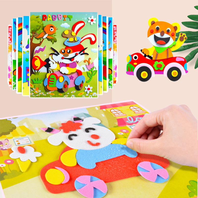 Tranh xé dán giấy xốp cho bé rèn luyện tính khéo léo