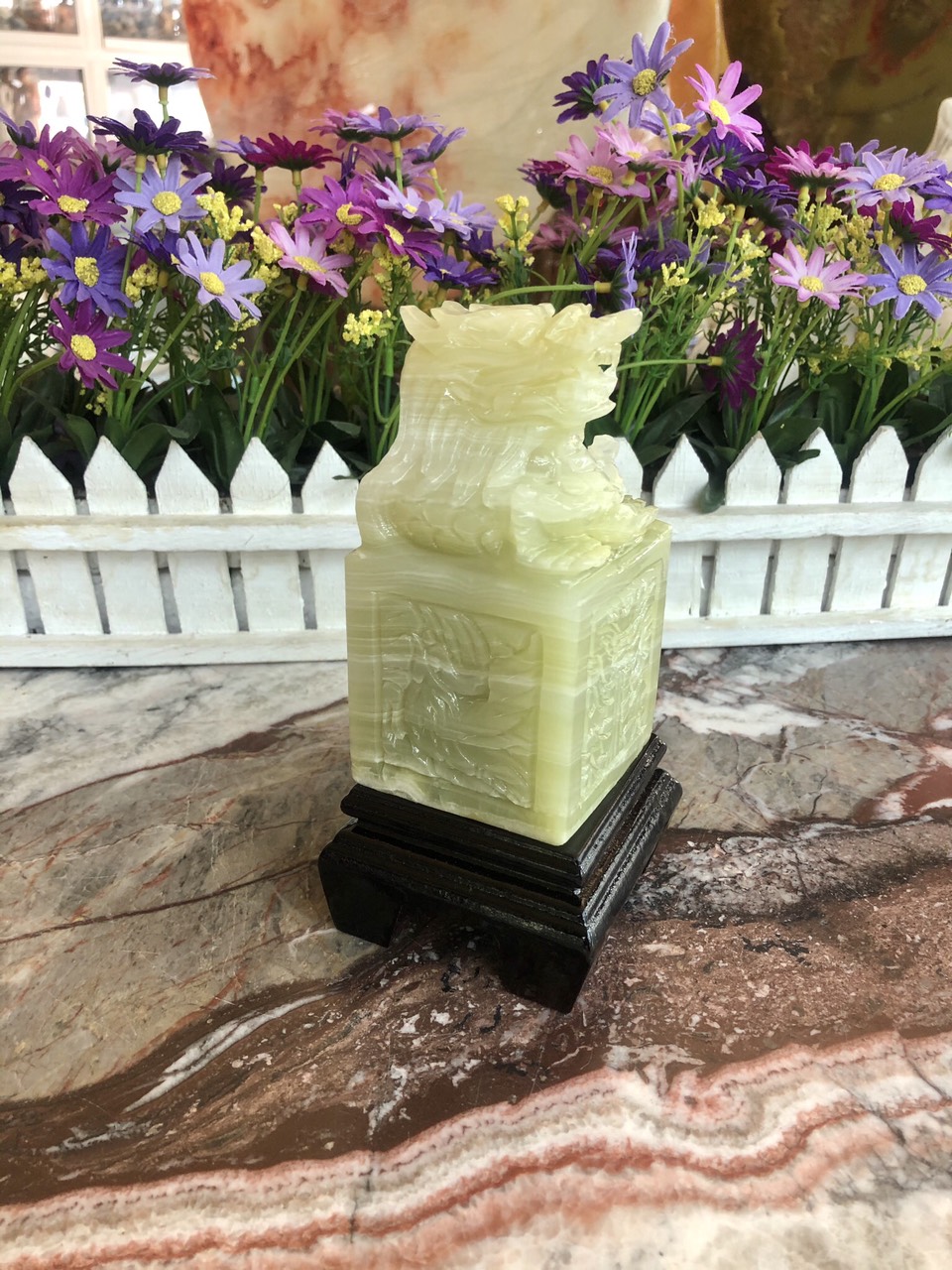 Ấn rồng đá ngọc Pakistan  - Cao 10 cm