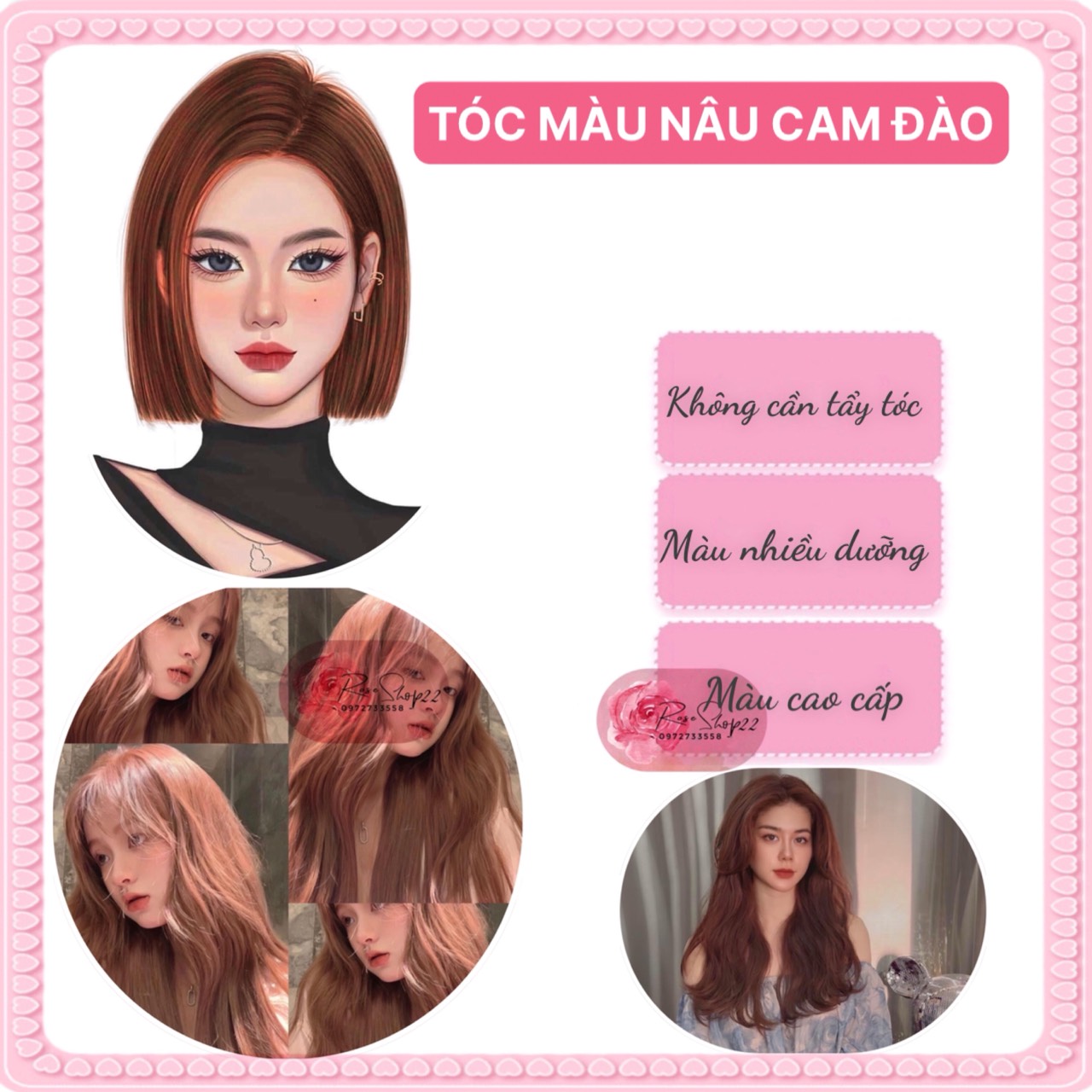 COMBO Peach BLUE hair dye without bleach