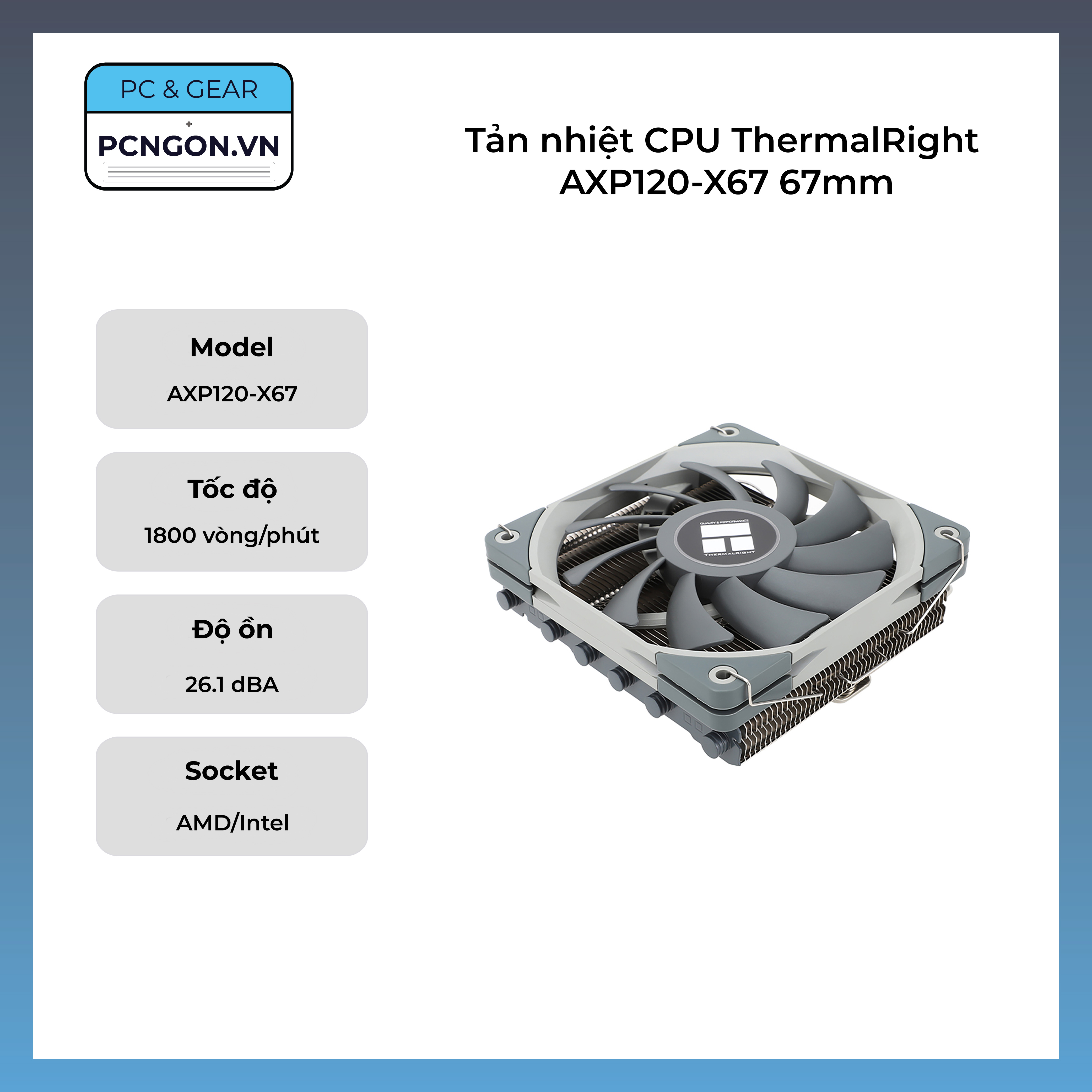 Tản nhiệt cpu thermalright axp120-x67 67mm