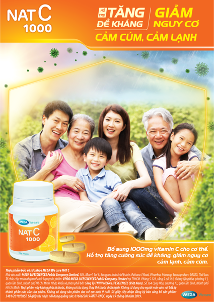 [HCM]NAT C 1000 - Mega We Care [Hộp 60 viên]