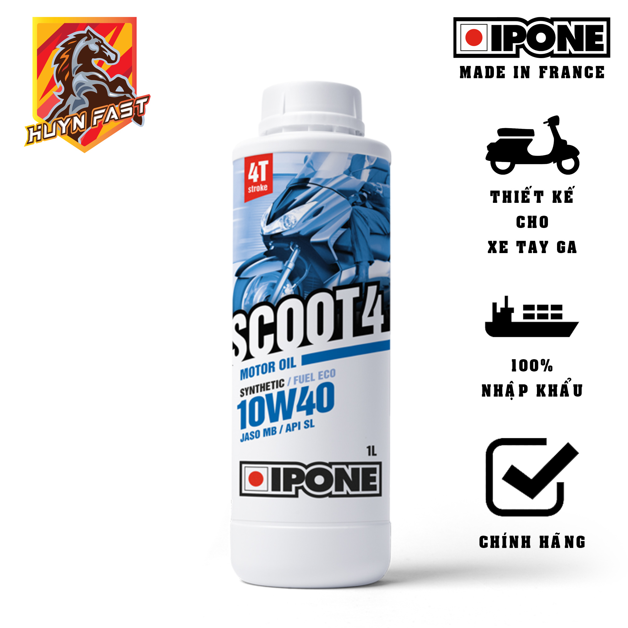 Dầu nhớt xe ga ipone scoot4 10w40