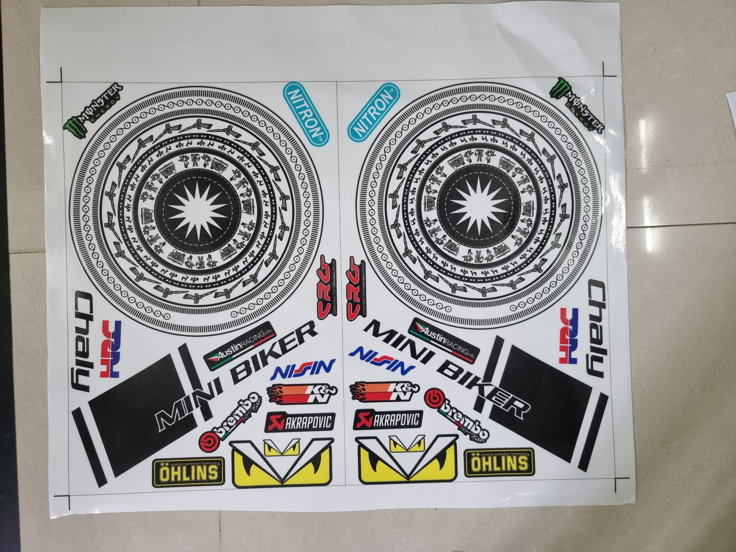 [HCM]Tem xe chaly trống đồng in trong chỉ dán xe sáng màu