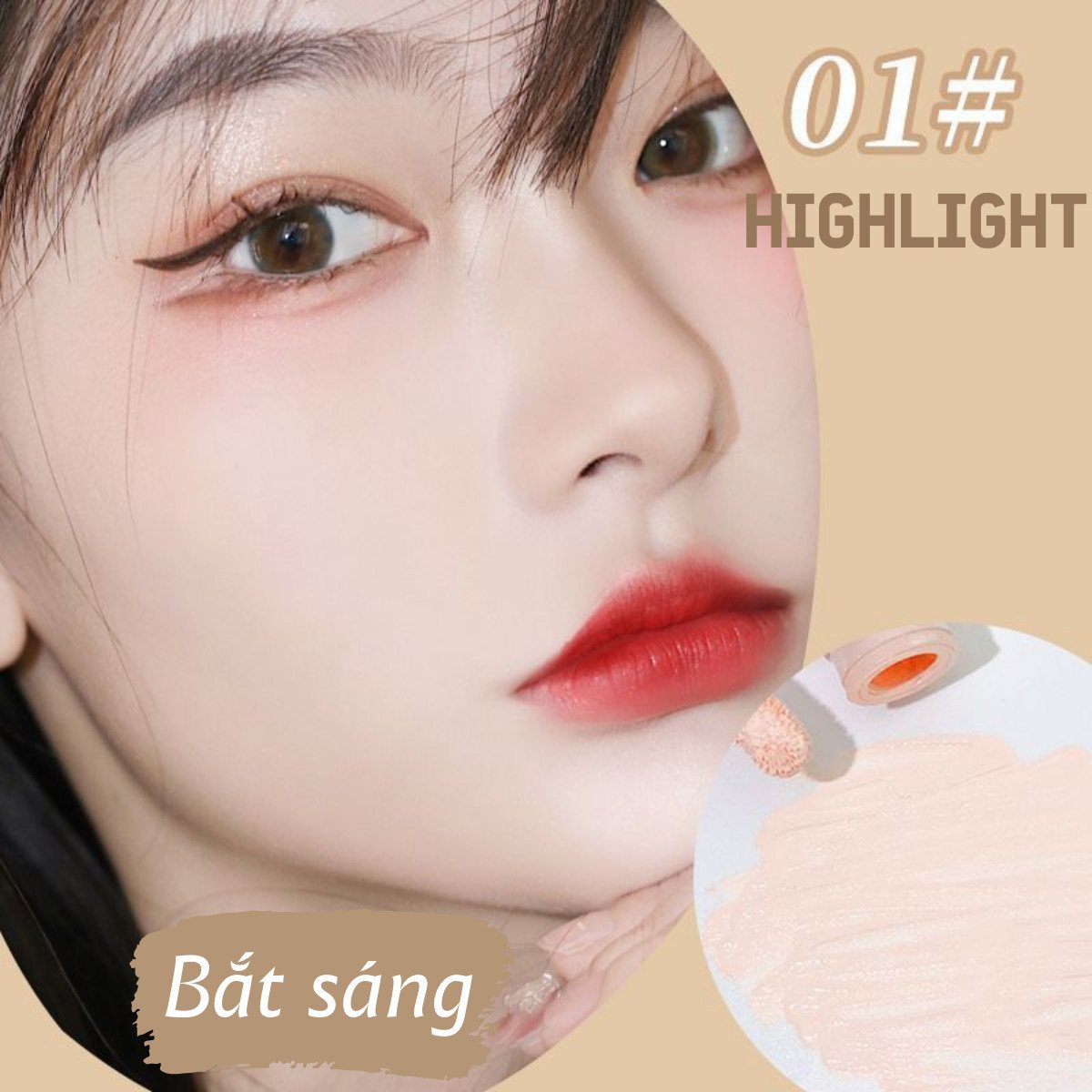 Tạo khối bắt sáng dạng kem wodwod small milk liquid highlight & contour stick w923