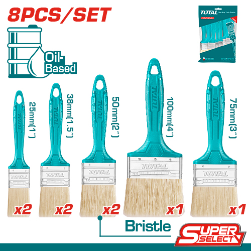 Set of 8 paint brushes total tht8450801-authentic-xsafe