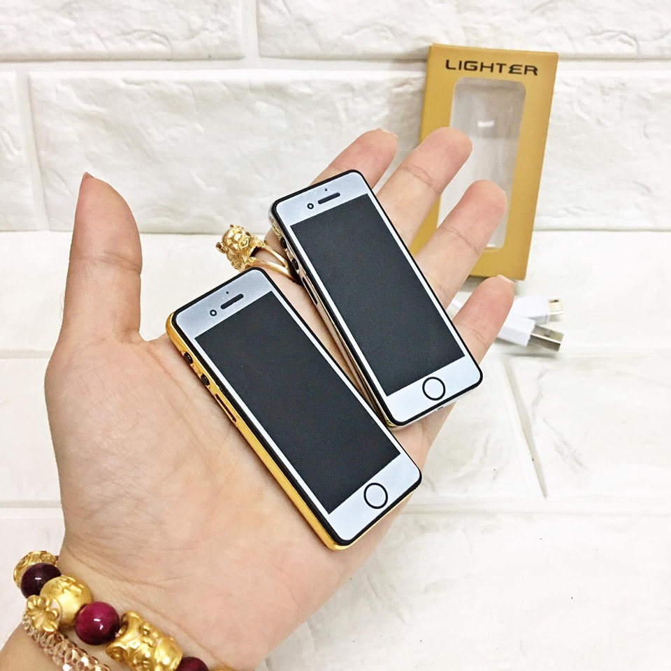 [HCM]Bật Lửa Điện Iphone Mini 2 Đèn (Sạc Điện)