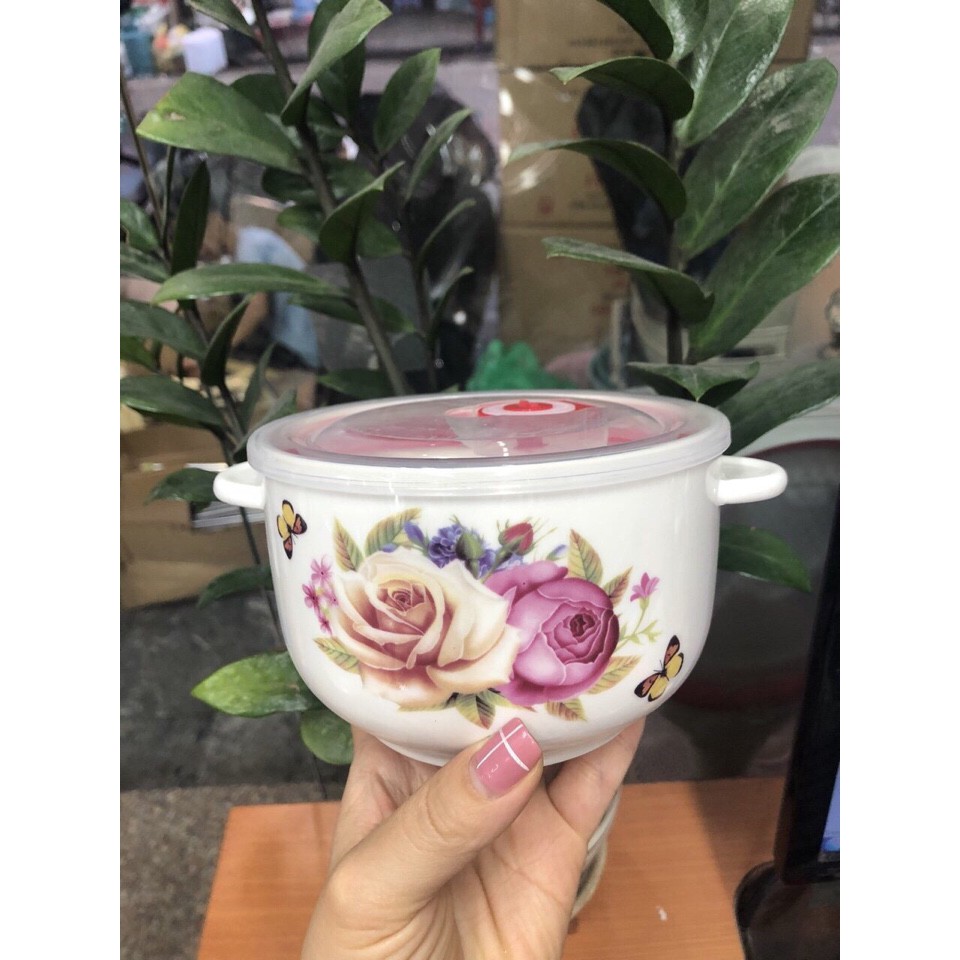 Bộ 3 thố sứ nắp hút chân không (loại có tai)