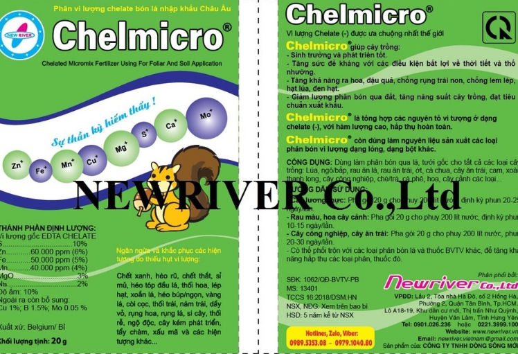 Phân bón vi lượng kẽm chelmicro gói 20gr