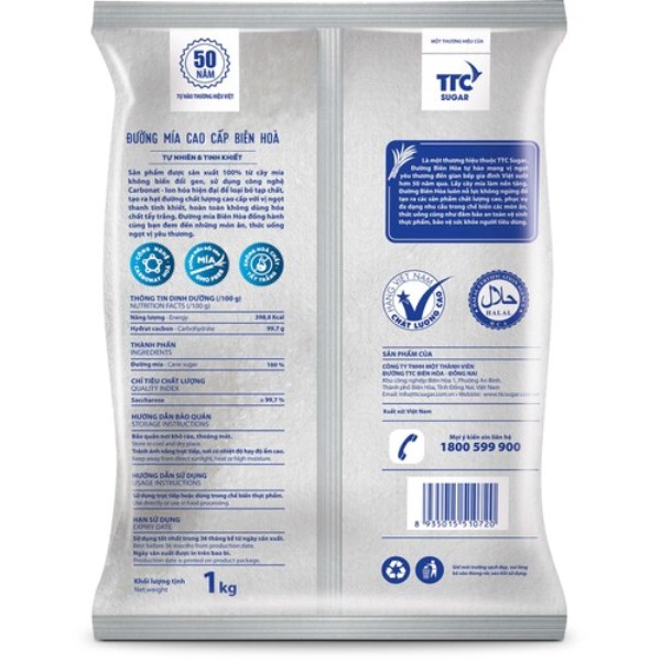 Đường mía Cao Cấp Biên Hòa 1kg