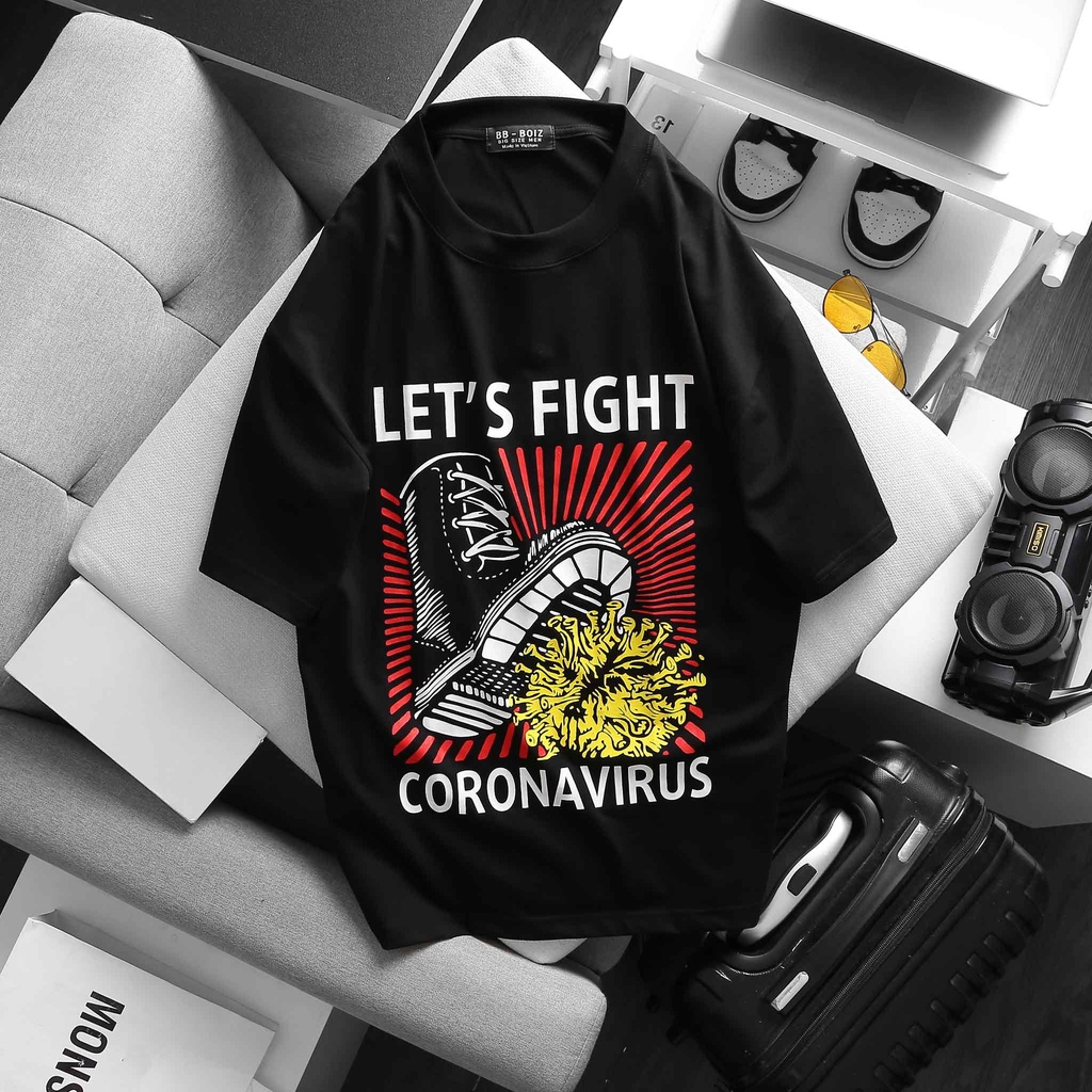 Sale - áo phông / thun nam bigsize - let's fight c o r o n a mã attron9-19-1