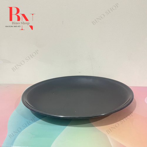 Dĩa Nhựa Melamine Tròn Nhám Đen