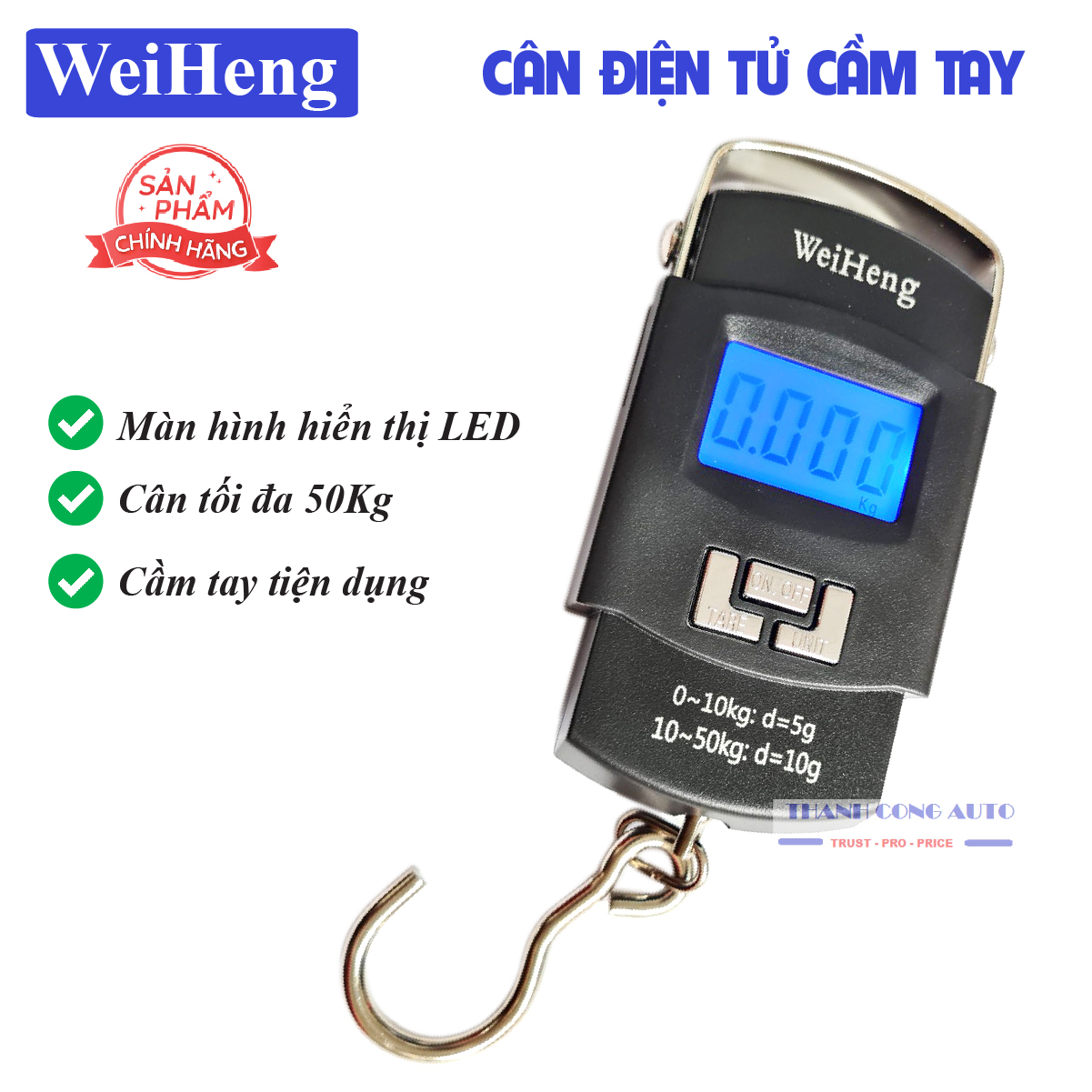Cân điện tử cầm tay 50kg wh a08 chính xác cao, nhỏ gọn tiện lợi
