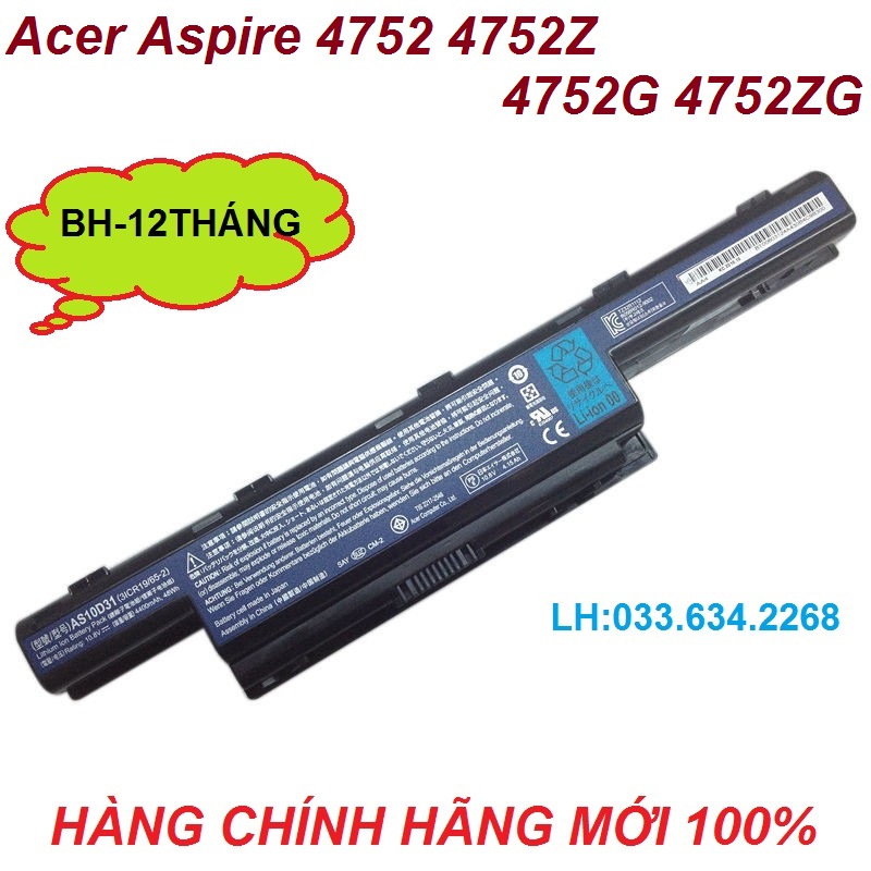 Pin laptop acer aspire 4752 4752z 4752g 4752zg