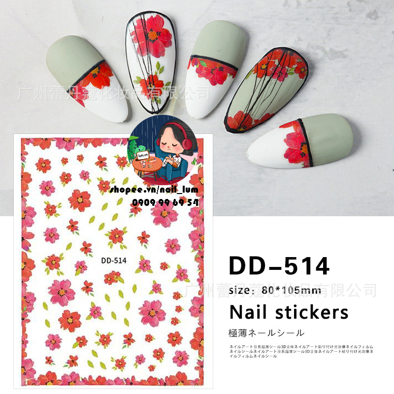 [HCM][Video Thực Tế] Nail Sticker Dán Móng Tay - Bộ Sưu Tập Cánh Hoa