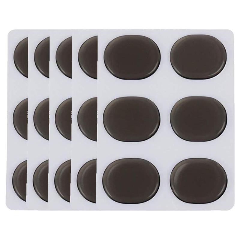 Drum Damper, 30 Drum Damper Gel Pad, Silicone Non-Toxic Soft Transparent Drum Muffler, Dumb Drum for Drum Tone, Silicone Shoe Sticker to Prevent Blister Pain, Brown