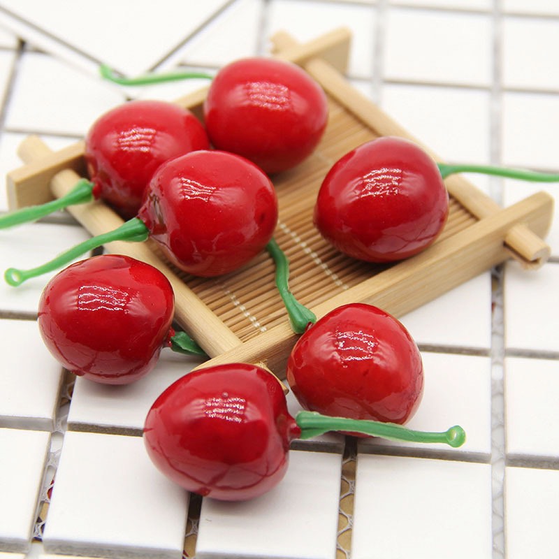 SET 2 Quả cherry đỏ Đạo Cụ Chụp Ảnh Trang Trí Nhà Cửa MC315