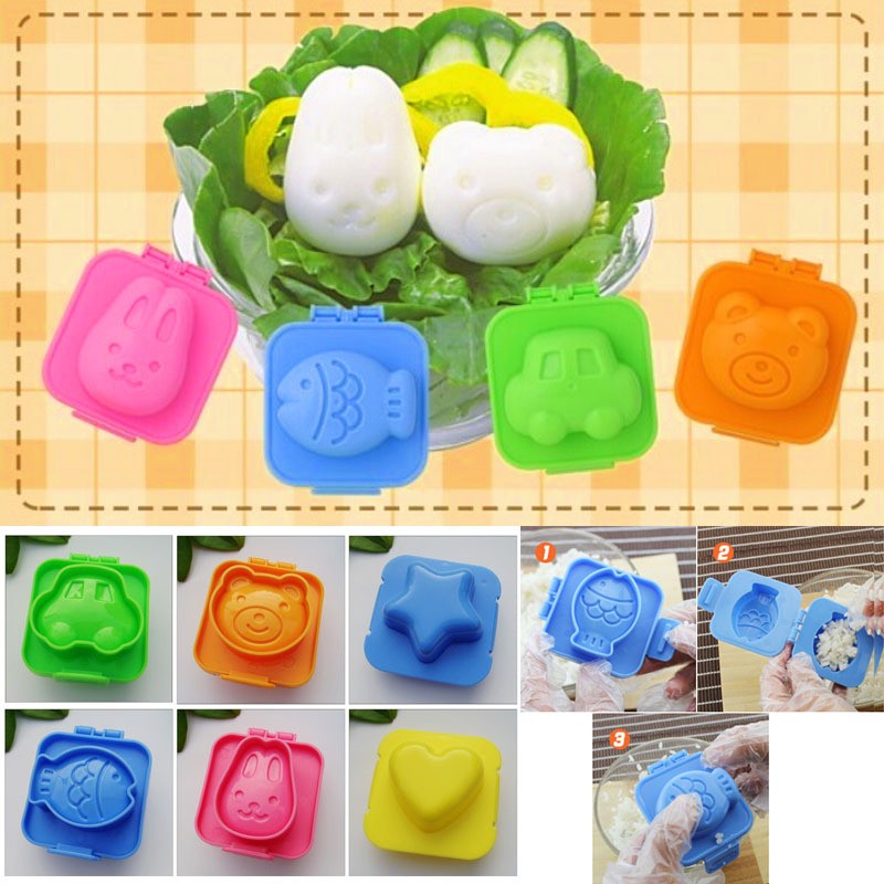 Bộ 6 khuôn cơm bento hình thú cho bé