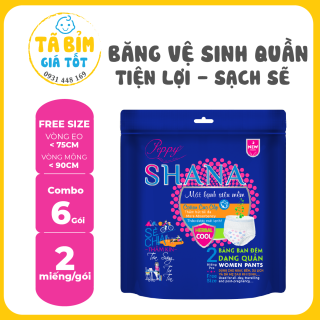 [HCM]Combo 6 gói băng vệ sinh quần cao cấp SHANA dùng ban đêm 2 miếng gói thumbnail