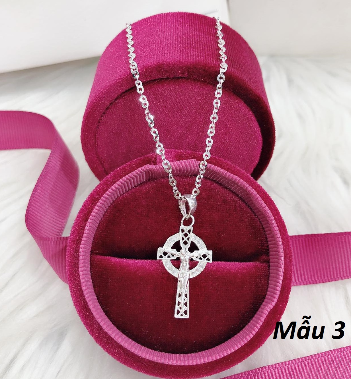 Dây chuyền bạc mặt thánh giá MS128