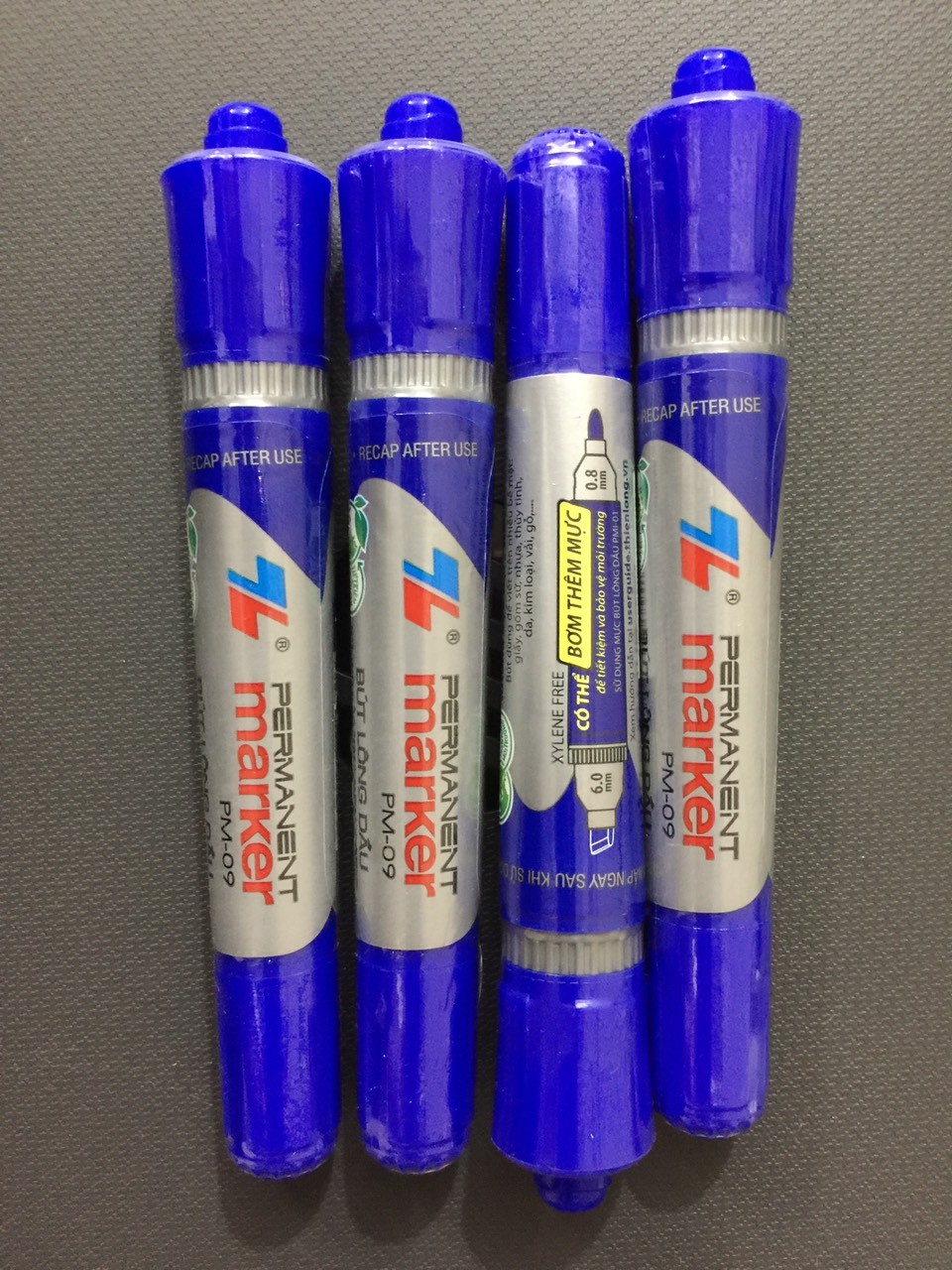 Combo 5 cây bút lông dầu Thiên long PM09 màu xanh