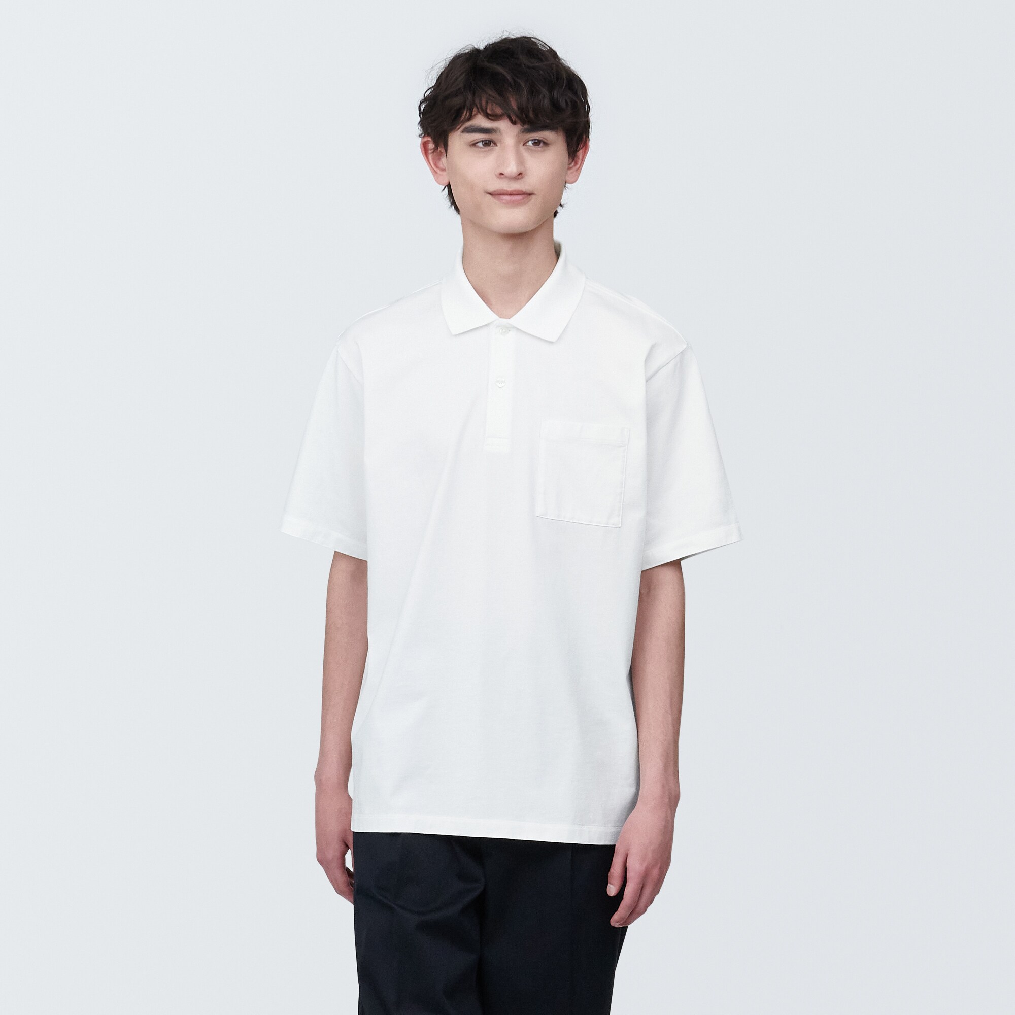 Áo Polo Vải Jersey Washed MUJI