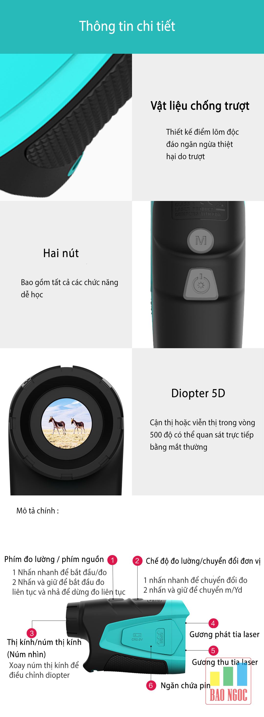 Ống nhòm chơi golf Mileseey PF230