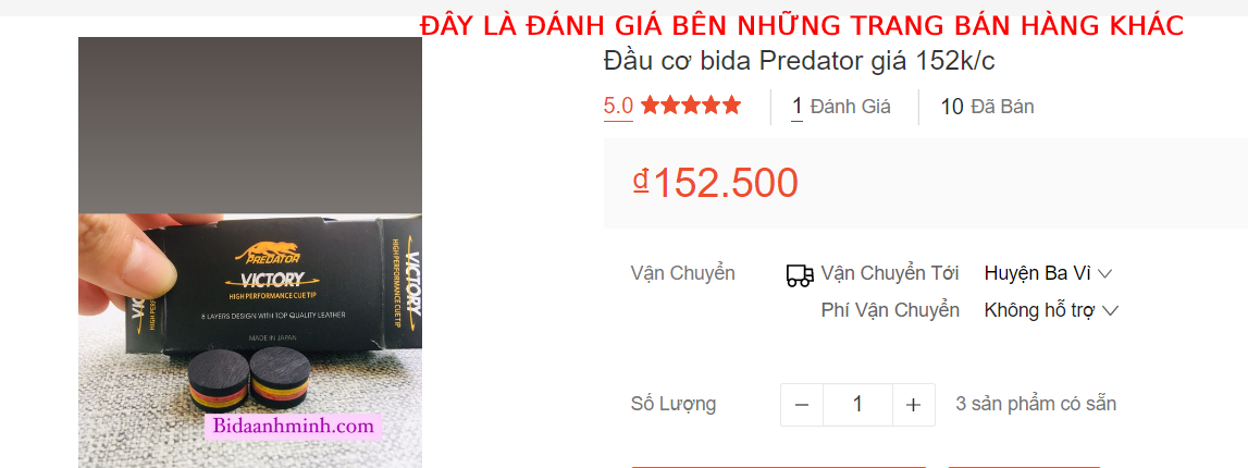 Đầu cơ bida Predator giá 151k/c
