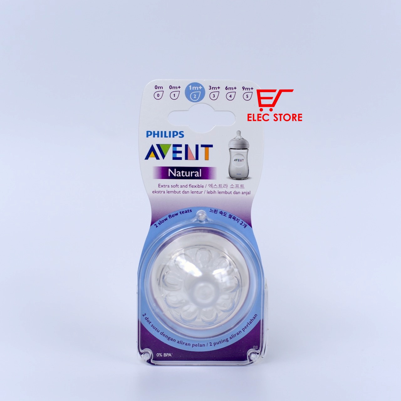 Núm ti thay bình sữa Philips AVENT Natural số 2 [cho bé từ 1 tháng +]