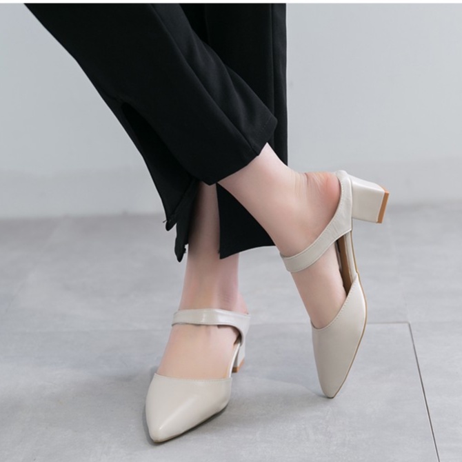 Giày Cao Gót 5P Hở Gót Thời Trang Mã KHC23