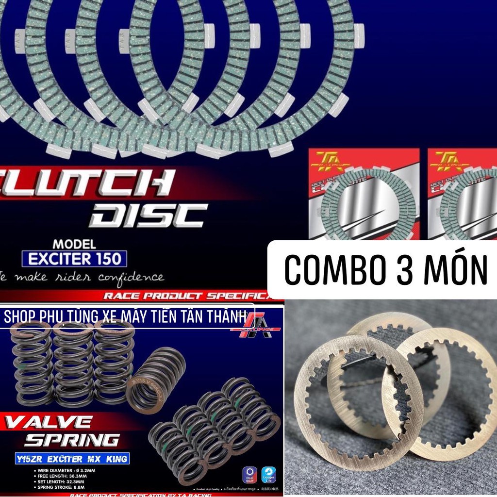 Combo 3 món lò xo / bố nồi / lá sắt độ ta racing xe máy exciter 150