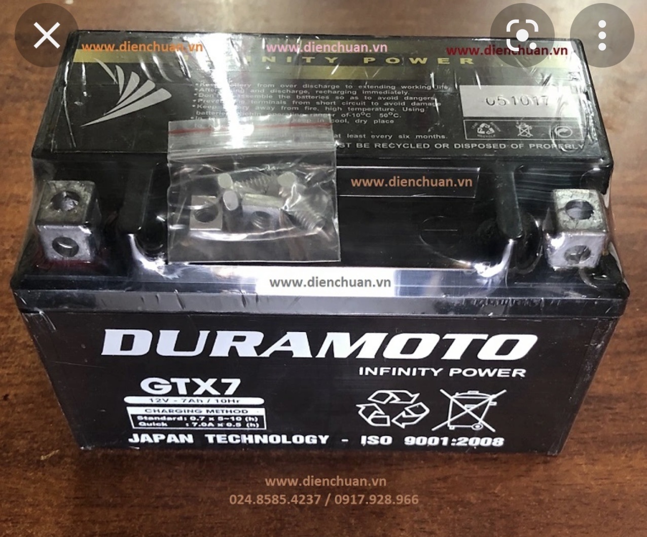 Ắc quy xe máy 12V 7Ah Duramoto GTX7 ( 12V- 7Ah)