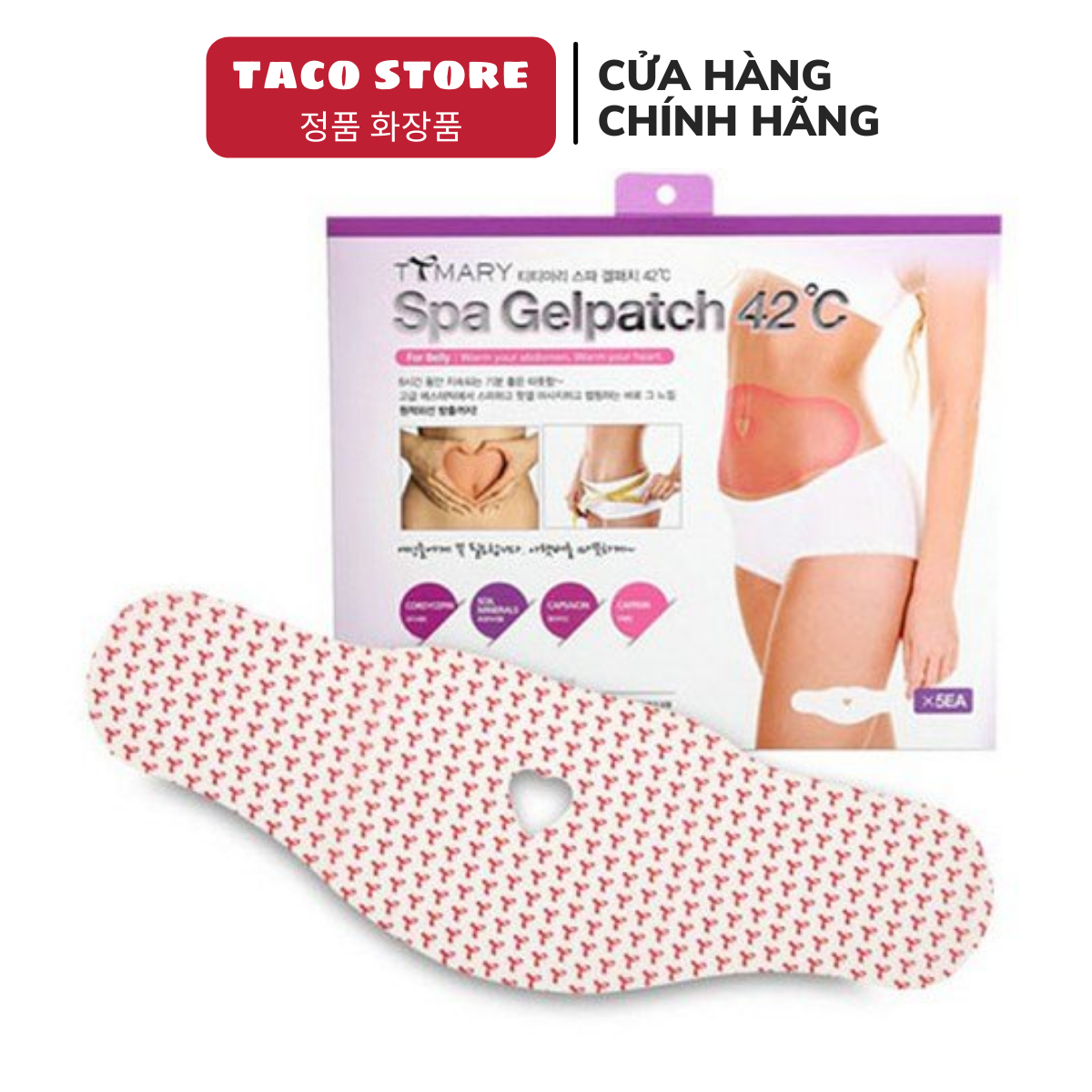 Miếng Dán Tan Mỡ Bụng Spa Gel Patch 42 độ hộp 5 miếng