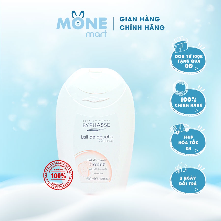Sữa tắm Byphasse Hạnh nhân và Sữa 500ml