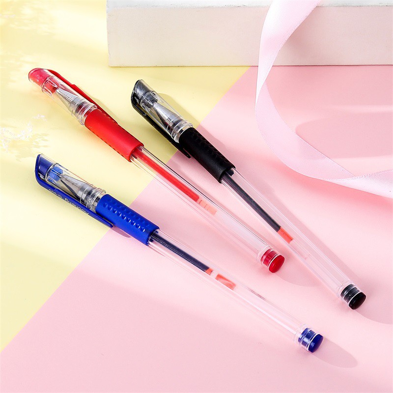 Bút nước gel 0.5 màu mực đen xanh đỏ