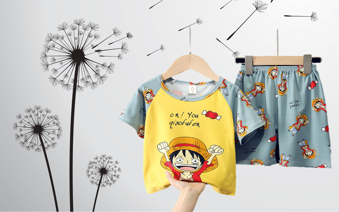 bộ tay phối thun thái mát lạnh trẻ em | size 8-34kg |