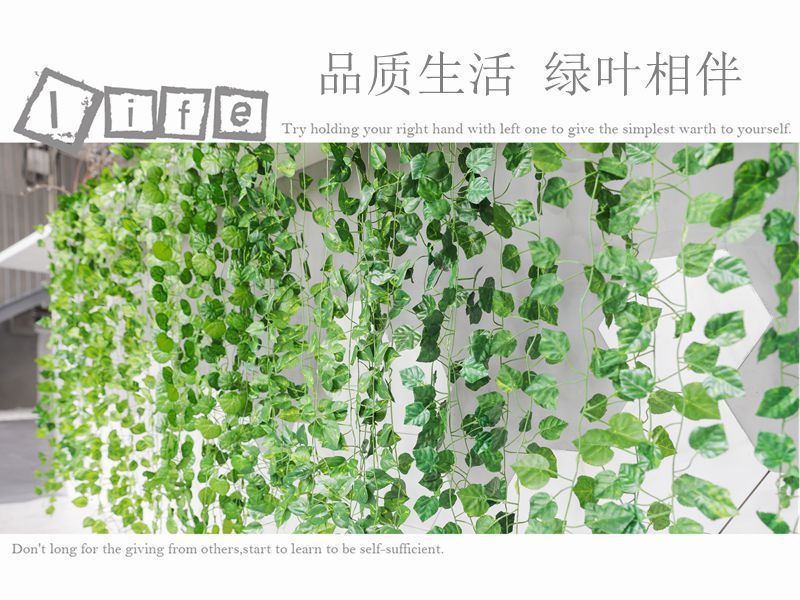 Dây leo 72 lá , dài 2m ( lá nho, lá xanh) hoa giả trang trí
