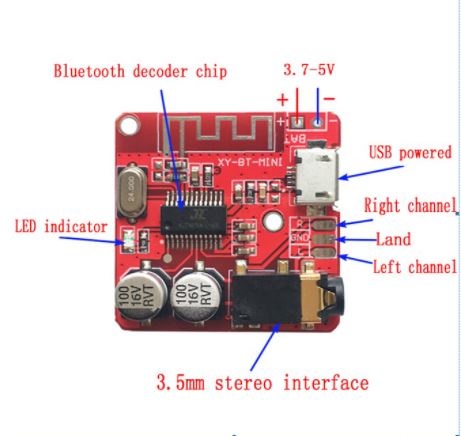 2 cái Bo Mạch Bluetooth 5.0 Mini 3.7V 5V Chất Lượng Cao