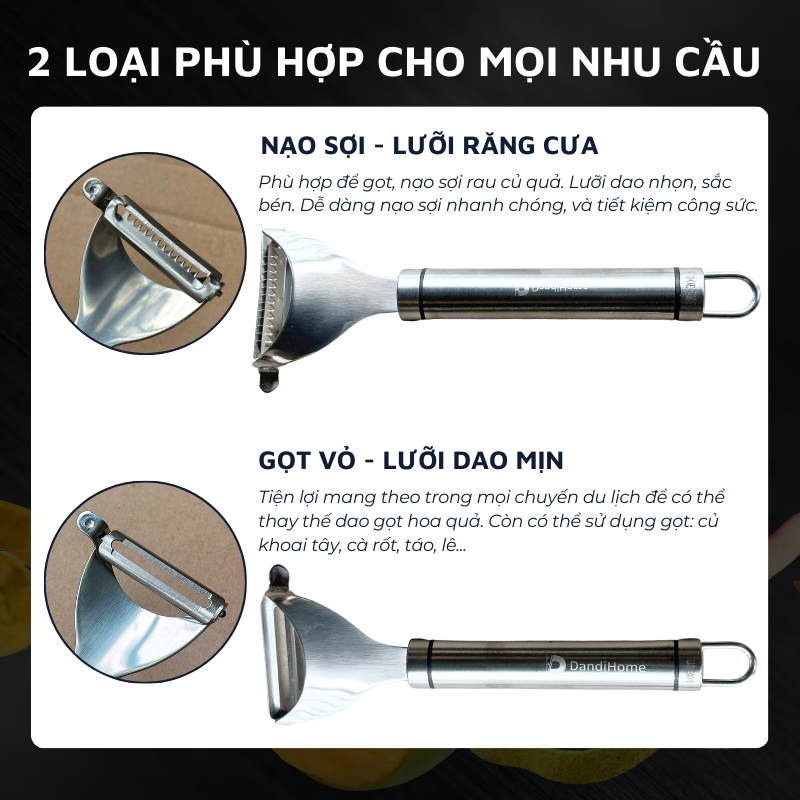 Dụng cụ gọt vỏ inox 304 DandiHome