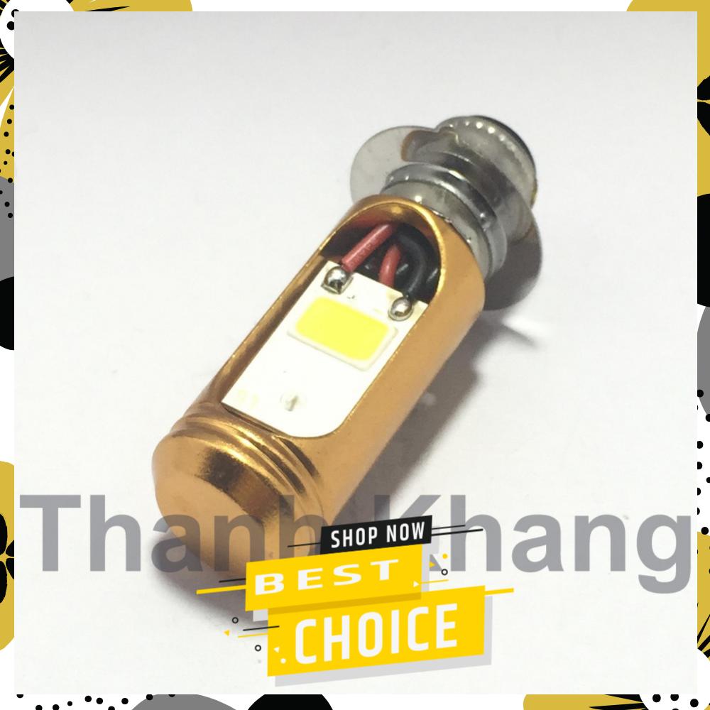 Đèn pha led 2 chân M5 headlight gắn xe máy (pha trắng, cos vàng)