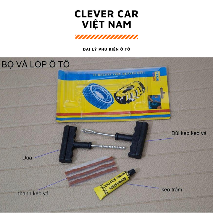 Bộ Dụng Cụ Vá Lốp Xe Không Ruột Đa Năng