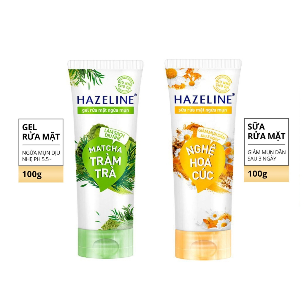 [HCM]Sữa rửa mặt sáng da Hazeline Matcha Tràm Trà 100g