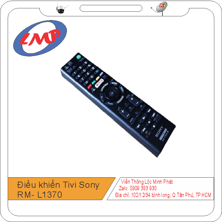 Điều khiển tivi sony rm- l1370 tặng kèm pin