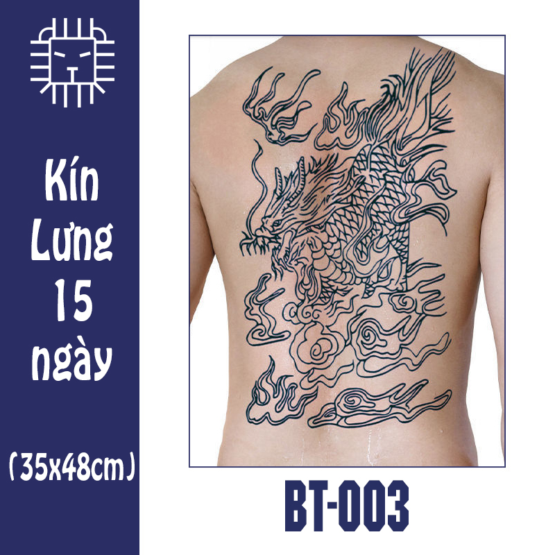 Hình Xăm Dán Kín Lưng Nhật Cổ 15 Ngày (35x48cm)