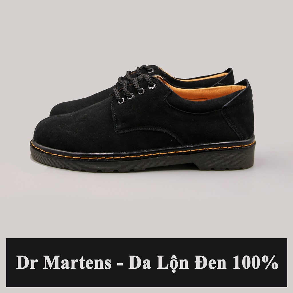 Giày Dr Marters Da Bò Lộn Đế Cao Su