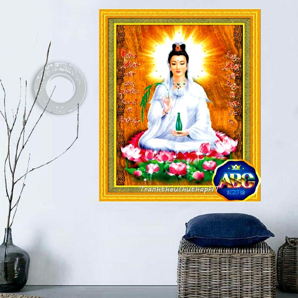 [HCM]Tranh đính đá Phật Bà kích thước 75*57cm - tự đính